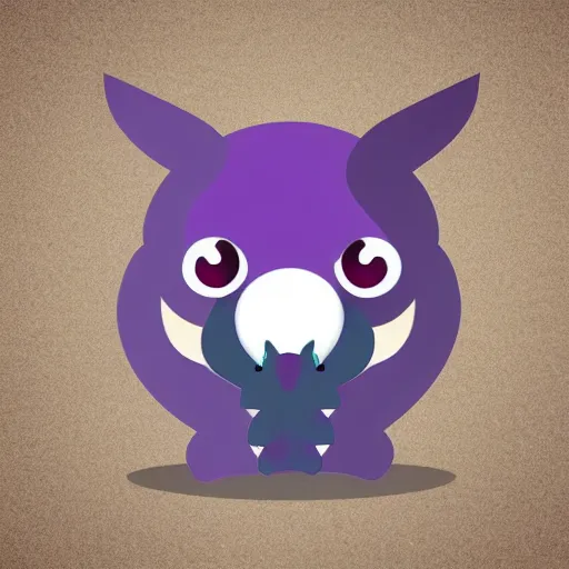 Prompt: very cute small purple dragon with well-designed head and four legs, 2d minimalism, minimum of color