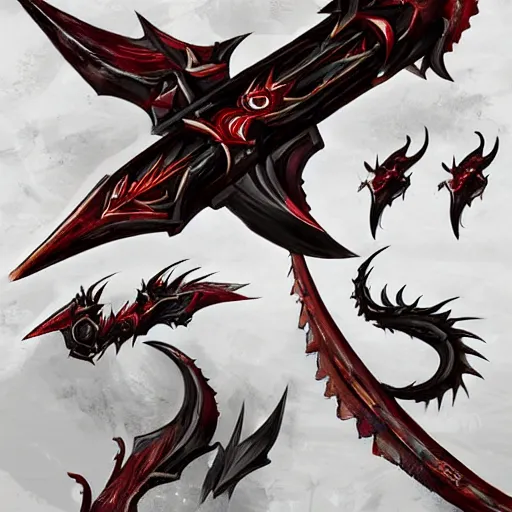 Image similar to concept art of legendary dragon scythe weapon, scythe design, fantasy scythe, fantasy, behance, pinterest, deviantart, artstation, weapons concept art, design, rpg, weapon, detailed, digital art, incredible, digital painting