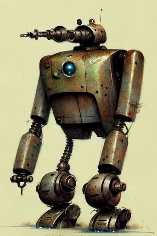 Image similar to (((((1950s ironclad robot . muted colors.))))) by Jean-Baptiste Monge !!!!!!!!!!!!!!!!!!!!!!!!!!!