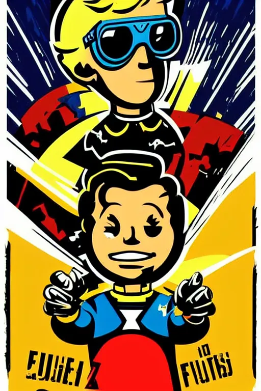 Image similar to fallout 7 6 retro futurist illustration art by butcher billy, sticker, colorful, illustration, highly detailed, simple, smooth and clean vector curves, no jagged lines, vector art, smooth andy warhol style