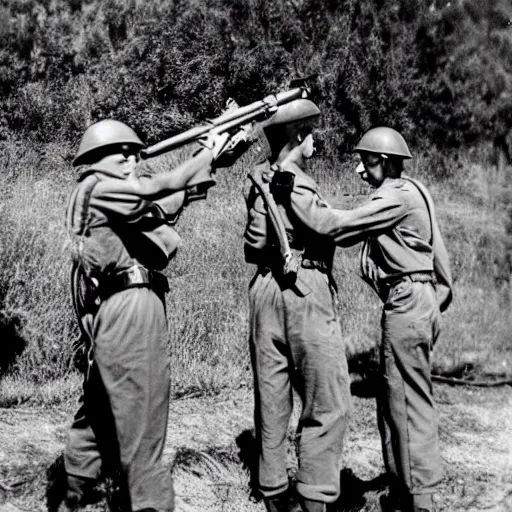 Prompt: ww2 soldiers fighting with water guns