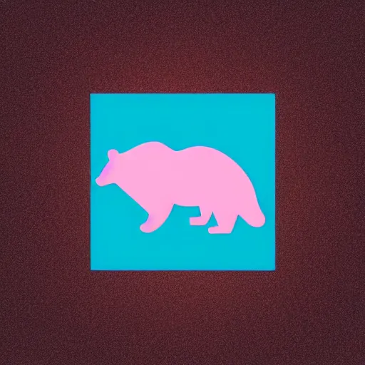 Image similar to a cute pink fluffy vector podcast logo of a streaming bear, golden ratio, iconic, award winning, line art, bold, playful