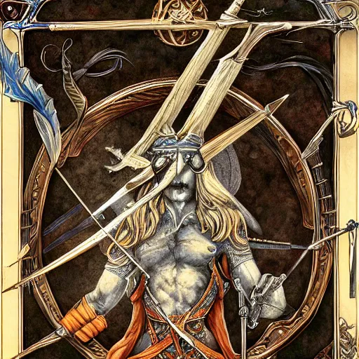 Image similar to detailed and sharp sagittarius the archer artistic zodiac artwork, mystic style, detailed, 8 k, detailed, symmetrical, by brian froud
