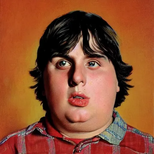 Prompt: andy milonakis portrait art by norman rockwell