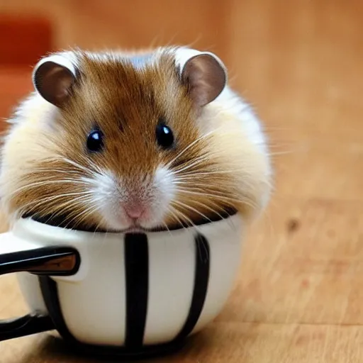 Image similar to japanese hamster samurai drinking beer in big cup