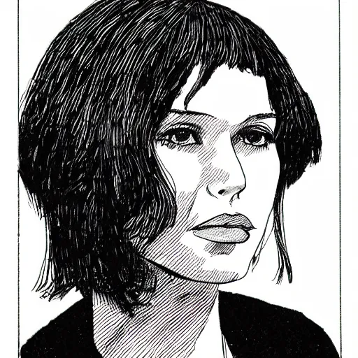 young laetitia sadier, portrait, by guido crepax | Stable Diffusion ...