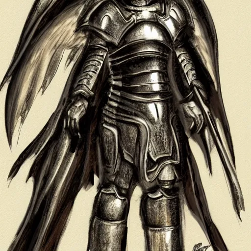 Prompt: angel in armor concept art