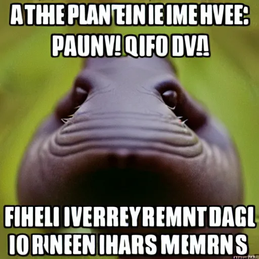 Prompt: the platypus loves memes