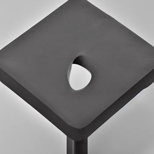 Prompt: a minimalistic stool by Zaha hadid