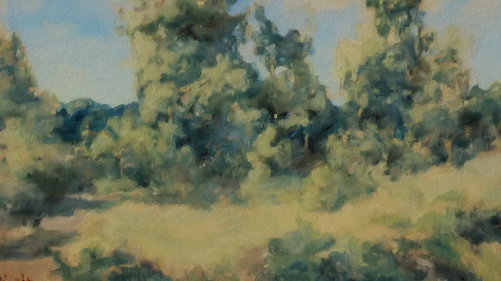 Prompt: loose painting of a beautiful peaceful whimsical landscape, overexposed, pale blue pastel colors, influenced by art nouveau, by john duval and sargent