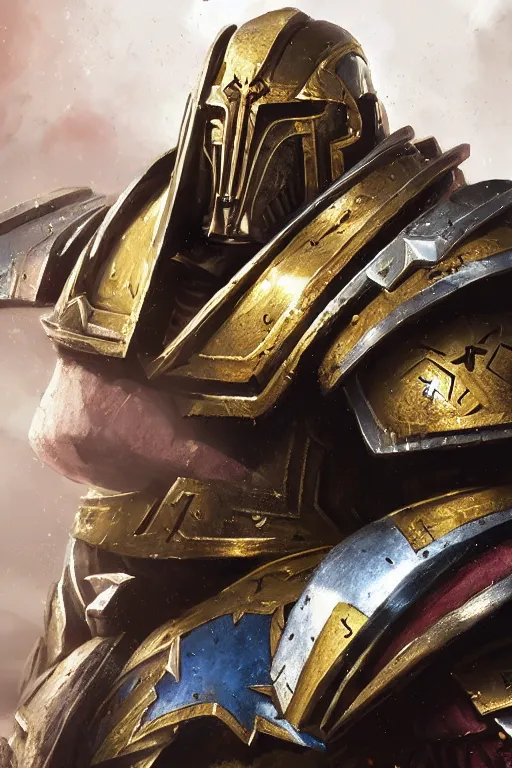 Image similar to armor portrait heros warhammer 4 0 k horus heresy fanart - the primarchs emperor by johannes helgeson animated with vfx concept artist & illustrator global illumination ray tracing hdr fanart arstation zbrush central hardmesh 8 k octane renderer comics stylized