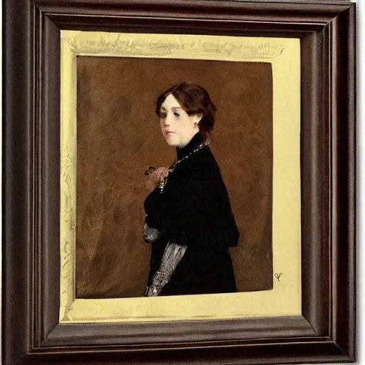 Image similar to young victorian lady being annoyed, painted by alfred stevens