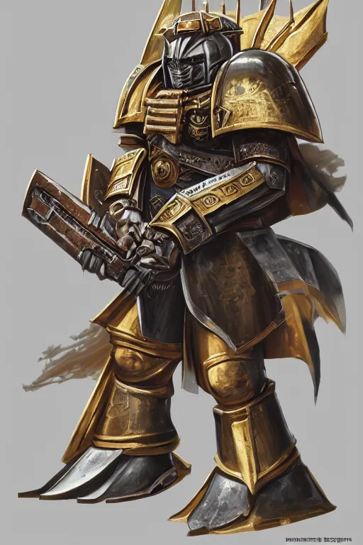 Image similar to armor portrait heros warhammer 4 0 k horus heresy fanart - the primarchs emperor by johannes helgeson animated with vfx concept artist & illustrator global illumination ray tracing hdr fanart arstation zbrush central hardmesh 8 k octane renderer comics stylized