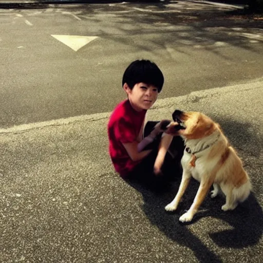 Prompt: “an anime kid and his dog”