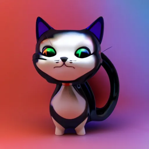 Prompt: chibi cat made from colorful latex - 8 k octane render