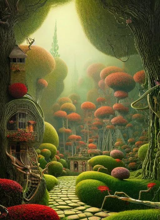 Prompt: hyper detailed 3d render like a Oil painting - the secret garden by Jacek Yerka, Mariusz Lewandowski, generative render, Abstract brush strokes, Masterpiece, Edward Hopper and James Gilleard, Zdzislaw Beksinski, Mark Ryden, Wolfgang Lettl, hints of Yayoi Kasuma, octane render, 8k