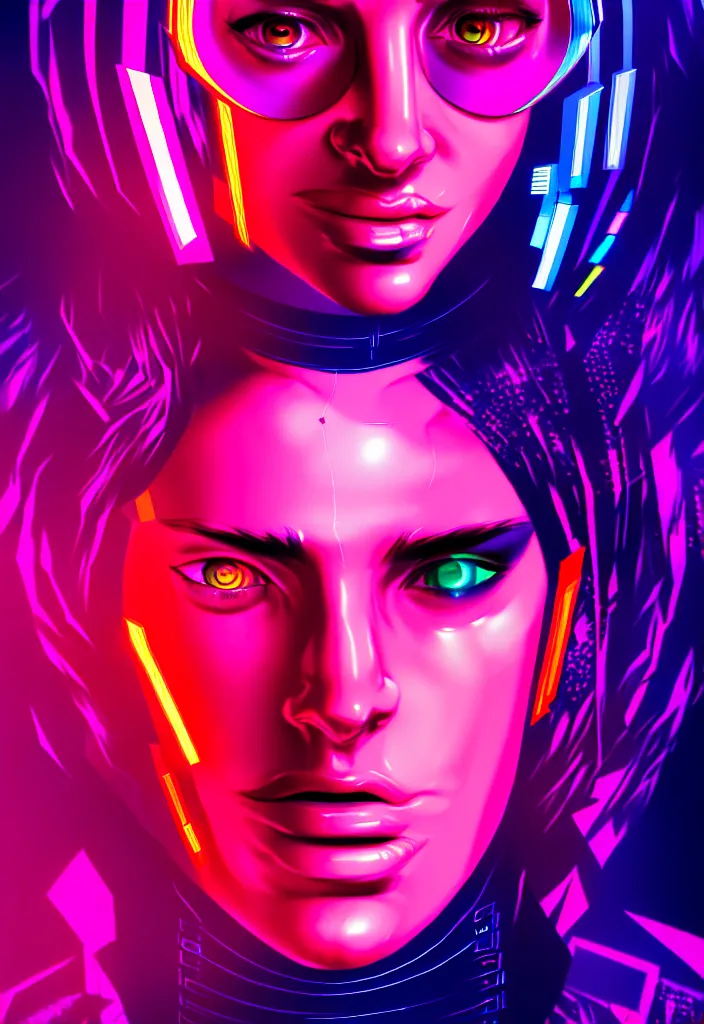 Image similar to digital portrait of lex fridman, cyberpunk, glitchcore, synthwave art, detailed, masterpiece, trending on artstation, featured on pixiv, hd, 4 k, 8 k