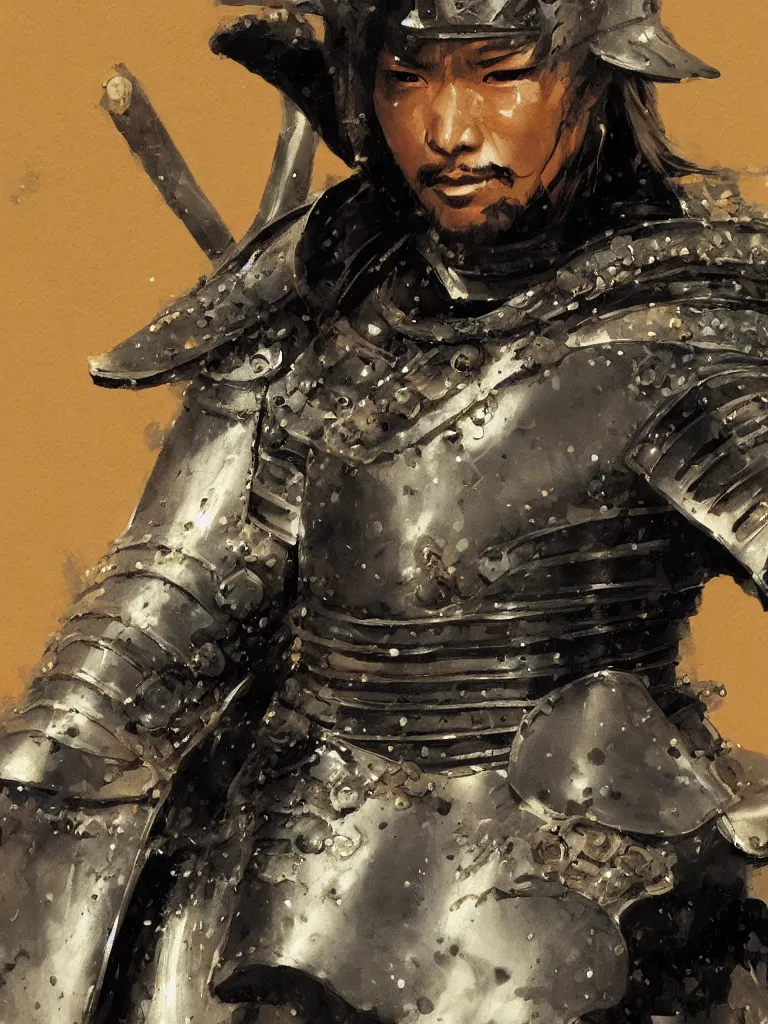Image similar to close up of a samurai in full armor, by fiona staples, murata range, greg manchess