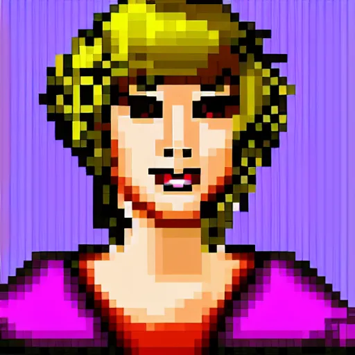 Prompt: portrait of taylor swift, 8 - bit pixel art, video game stardew valley