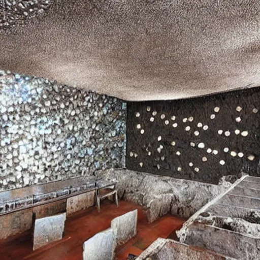 Image similar to A beautiful mine, with crystals on the walls.