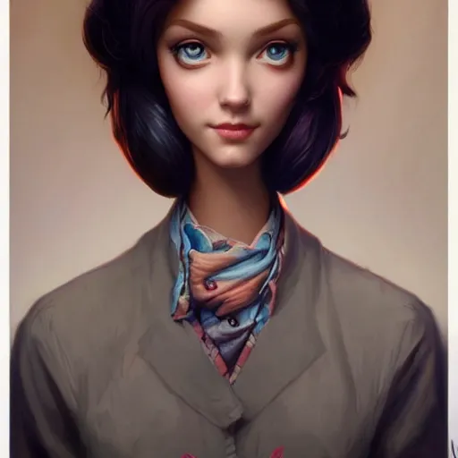 Image similar to Lofi portrait Pixar style by Stanley Artgerm and Joe Fenton and Tom Bagshaw