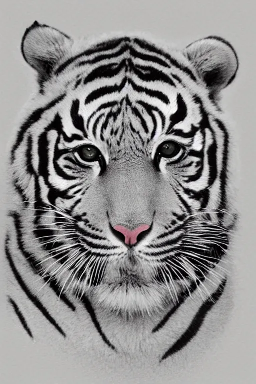 Prompt: kawaii tiger portrait, renaissance