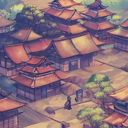 Prompt: a Japanese village in the style of anime, in the style of Keen Art on Artstation and in the style of Surendra Rajawat on Artstation , 4k,