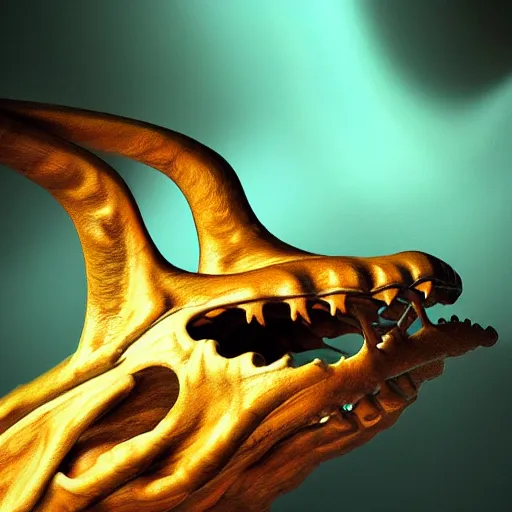 Image similar to Photorealistic bone hammerhead monster from pitch black. Hyperdetailed photorealism, 108 megapixels, amazing depth, glowing rich colors, powerful imagery, psychedelic Overtones, 3D finalrender, 3d shading, cinematic lighting, artstation concept art