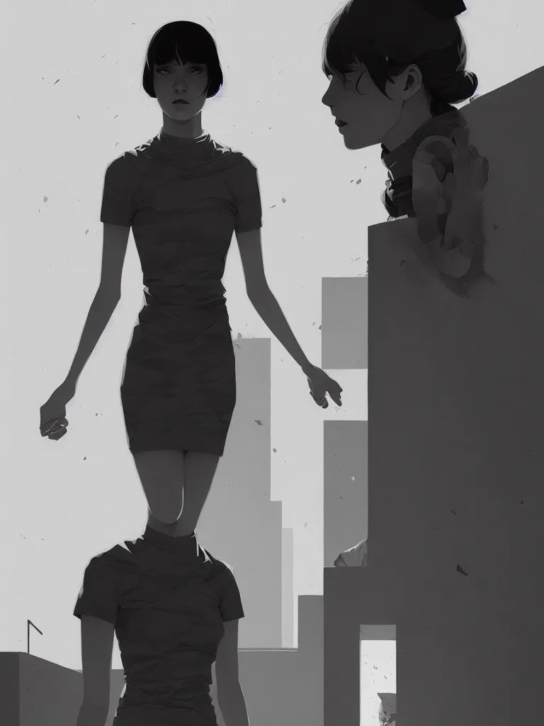 Prompt: by moebius and atey ghailan | brutalist portrait |