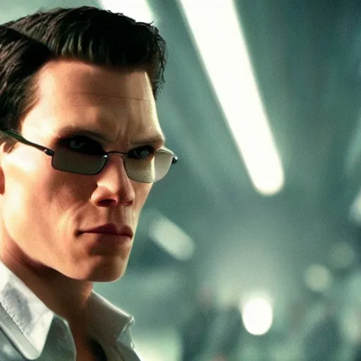 Image similar to Live Action Still of Jerma in The Matrix, real life, hyperrealistic, ultra realistic, realistic, highly detailed, epic, HD quality, 8k resolution, body and headshot, film still