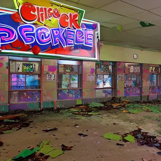 An Abandoned Chuck E Cheese S No Lights Scary Stable Diffusion