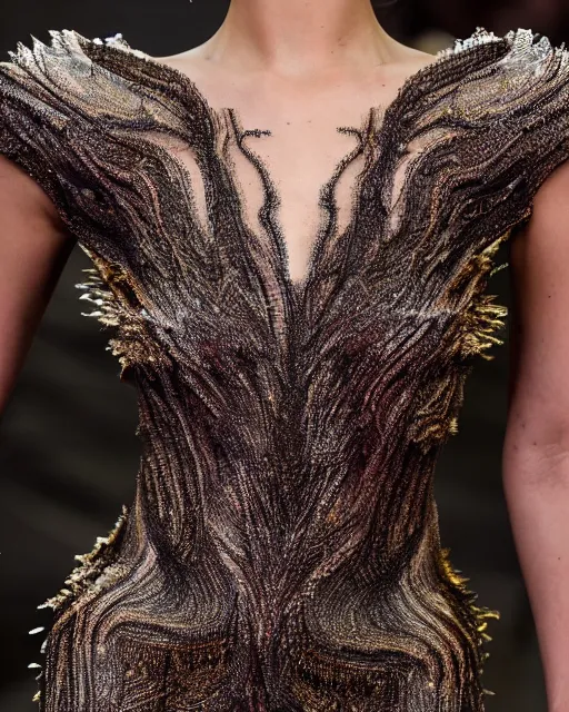 Image similar to a highly detailed metahuman 8 k close up render of bella hadid in iris van herpen dress