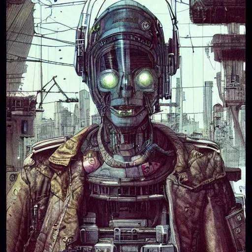 Image similar to Digital portrait of a Ghost in the machine by Enki Bilal and moebius, cyberpunk, impressive perspective, masterpiece