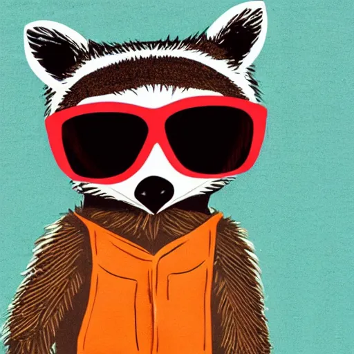 Head Of Racoon In Hipster Sunglasses Kawaii Animal Stock Illustration -  Download Image Now - iStock