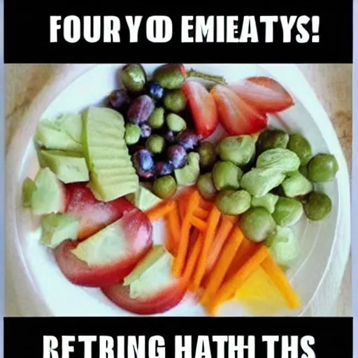 Prompt: viral meme about eating healthy