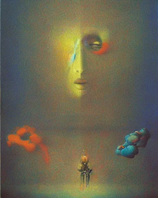 Prompt: dynamic complexity by beksinski, carrington, bosch, dali, barlowe, magritte, pagan bright multirainbow color surrealism