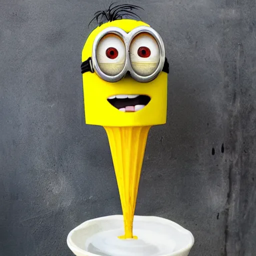 Prompt: melted minion cone