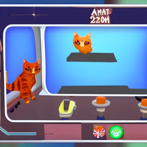 Prompt: Screenshot from Cat simulator 2022