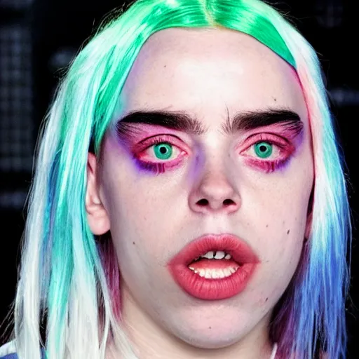 Image similar to billie eilish morphed into a willem dafoe