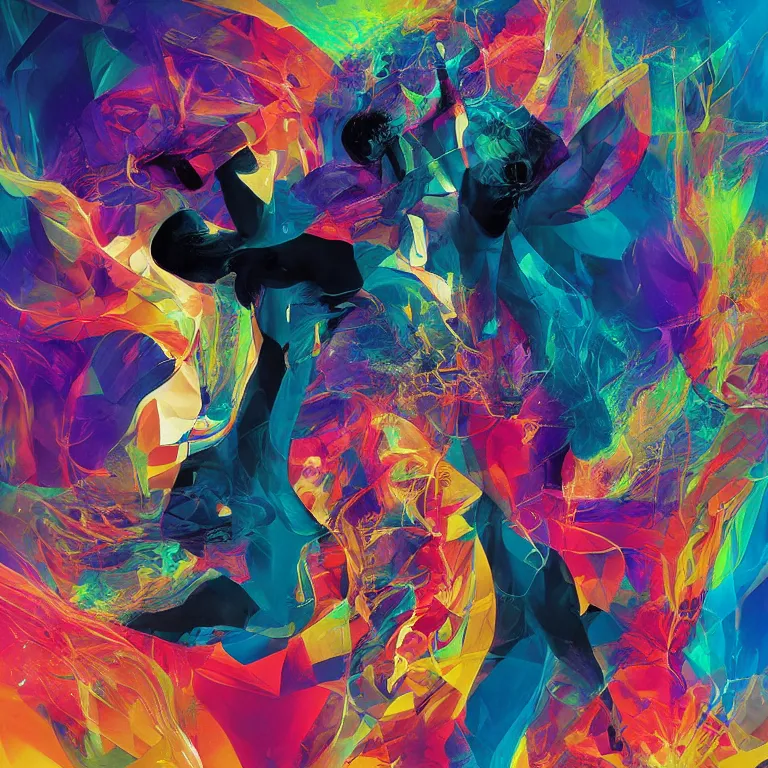 Image similar to beautiful album cover design featuring beautiful dancers by Jonathan Zawada