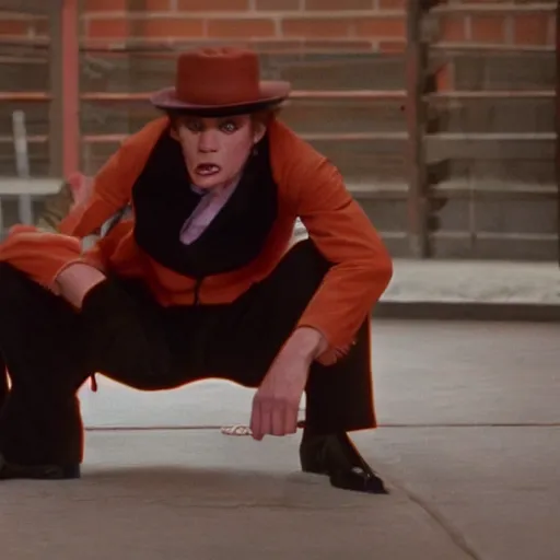 Image similar to Live Action Still of Jerma in A Clockwork Orange, real life, hyperrealistic, ultra realistic, realistic, highly detailed, epic, HD quality, 8k resolution, body and headshot, film still