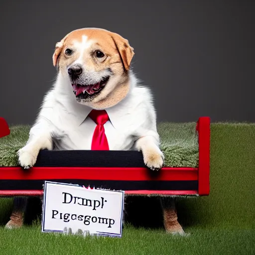 Prompt: Donald Trump as a dog, photography, 8k, cute,