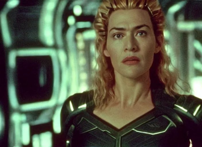 Image similar to film still of kate winslet as borg seven of nine borg 7 of 9 borg in star trek voyager