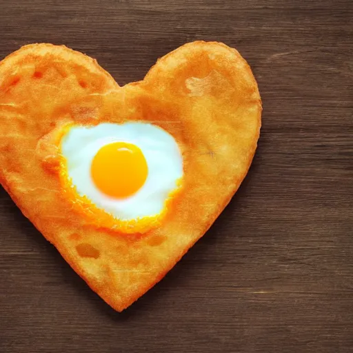 Image similar to fried egg in heart shape