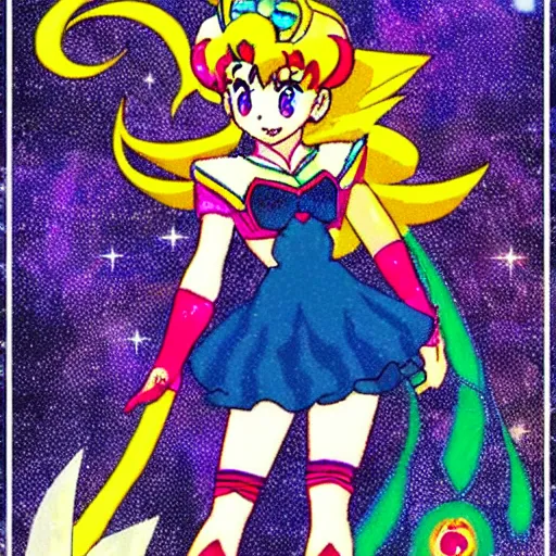 Prompt: sailor moon in the style of legend of zelda, digital art