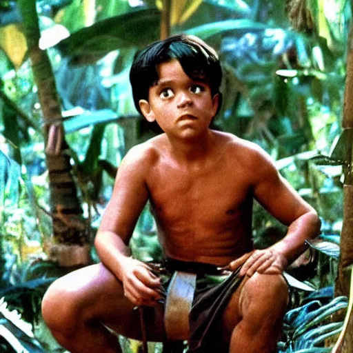 Prompt: still of xavi hernandez in the jungle book 1 9 6 7