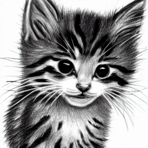 Prompt: drawing of a cute kitten