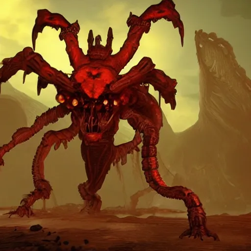 Image similar to insect monster from doom eternal