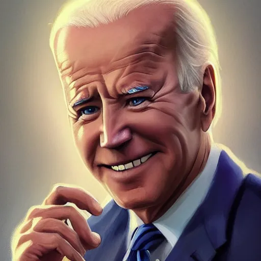 Image similar to Joe Biden, elegant, ultra highly detailed, digital painting, smooth, sharp focus, artstation, pixiv, art by Ina Wong, Bo Chen, artgerm, rossdraws, sakimichan