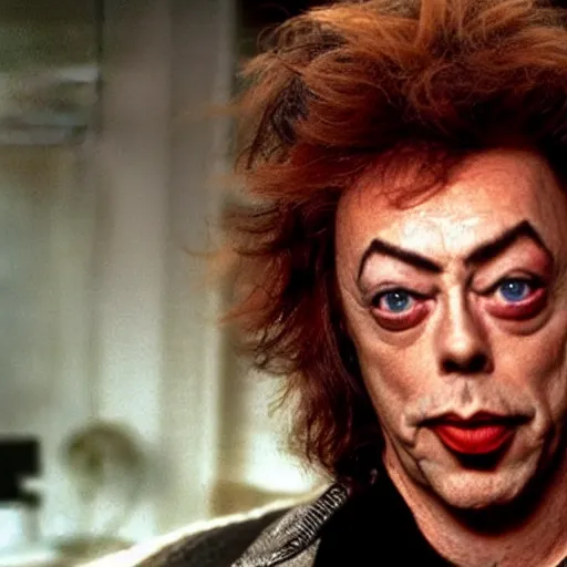 Image similar to Tim Curry slyly posing for the camera